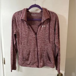 Under Armour Zip Up Jacket, Maroon, Size Small